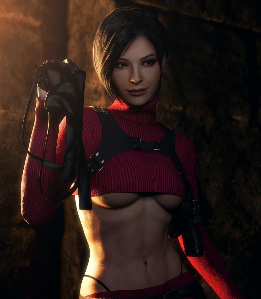 1girl 1girl 1girls 3d 3d_(artwork) 3d_model abs ada_wong ada_wong_(adriana) alternate_costume asian asian_female athletic_female bare_stomach black_g-string black_hair black_panties black_thong black_thong_panties bob_cut bra_removed breasts capcom casual clothed clothed_female clothing cut_clothes dark_hair dbd dead_by_daylight exposed_g-string exposed_panties exposed_thong eyebrows eyelashes eyeshadow g-string grin highleg_panties holding_bra holding_object holster human leather_harness light-skinned_female lipstick makeup medium_breasts no_bra pale_skin panties panties_visible panties_visible_through_clothing panty_peek pistol red_lipstick resident_evil resident_evil_4 resident_evil_4_remake seductive seductive_look seductive_smile shirt_lift shirt_up short_hair smile smiling_at_viewer solo_female solo_focus stomach string_panties sweater_lift sweater_up taking_clothes_off tease teasing teasing_viewer thong thong_panties thong_peek thong_straps tummy turtleneck turtleneck_sweater under_boob undressing word2