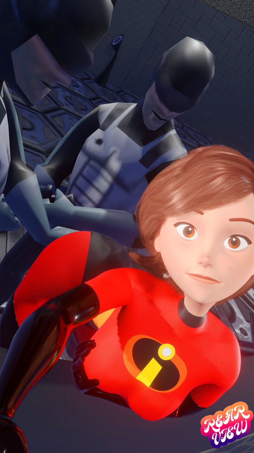 3d 3d_(artwork) 3d_animation disney elastigirl helen_parr infinit_eclipse syndrome syndrome's_guard the_incredibles