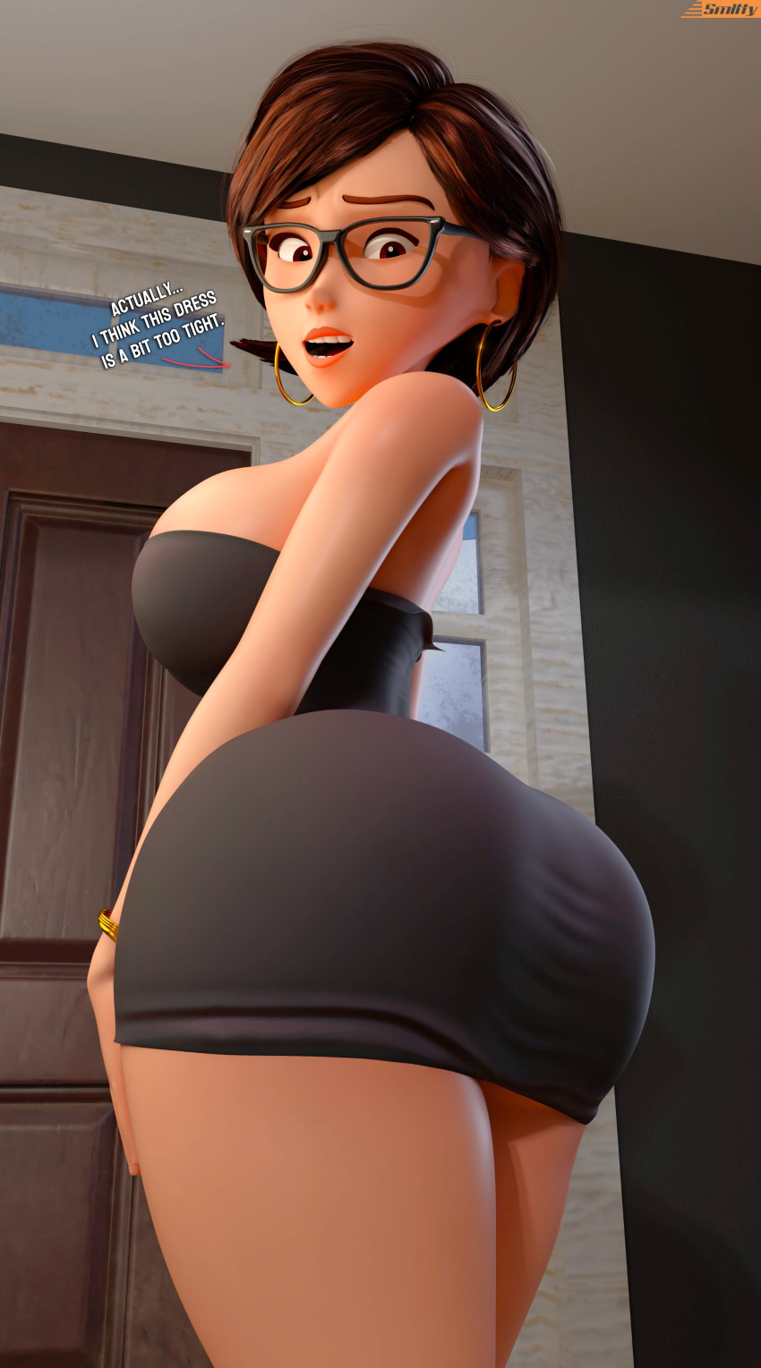 1girl 3d 3d_(artwork) 3d_model ass ass_focus big_ass big_breasts big_butt bubble_ass bubble_butt disney dumptruck_ass elastigirl glasses helen_parr hoop_earrings huge_ass huge_breasts image large_ass large_breasts looking_at_viewer looking_back mature_female milf minidress pixar pixar_mom sexy sexy_ass sexy_body sexy_breasts smelly_ass smitty34 speech_bubble the_incredibles thighs tight_dress voluptuous voluptuous_female voluptuous_milf