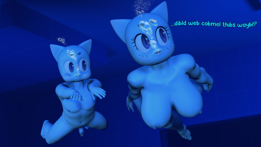 1boy 1girl 3d 3d_(artwork) age_difference anthro barefoot big_breasts breasts cartoon_network cub daemont92 feet feline female freediving gumball_watterson male male/female milf mother_&_son nicole_watterson nipples nude penis peril skinny_dipping son source_filmmaker swimming tagme the_amazing_world_of_gumball thick_thighs underwater voluptuous