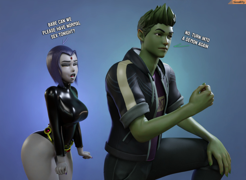 1boy 1girl 3d 3d_(artwork) beast_boy canon_couple dc dc_comics epic_games female fortnite garfield_logan imminent_sex male meme rachel_roth raven_(dc) smitty34 tagme teen teen_titans